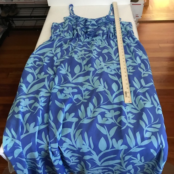 LANE BRYANT Floral Maxi Dress Ruffled Blue Sundress Women’s Plus Size 18/20 1X - Picture 15 of 16